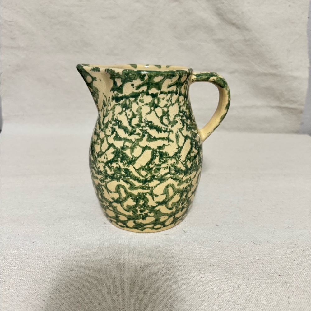 Vintage Green Robinson Ransbottom Stonewear Pitcher
